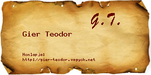 Gier Teodor névjegykártya